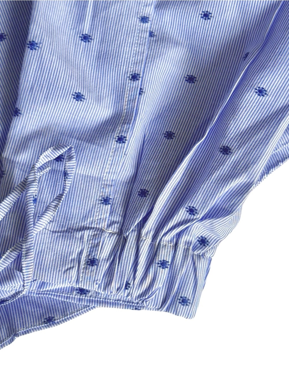 Maeve Anthropologie Women’s Blue/White Cinched Waist Button Down Shirt Size M - Picture 4 of 10